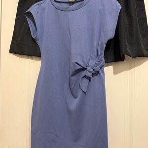 Cap-Sleeve Mini Dress with Side Knot - Periwinkle